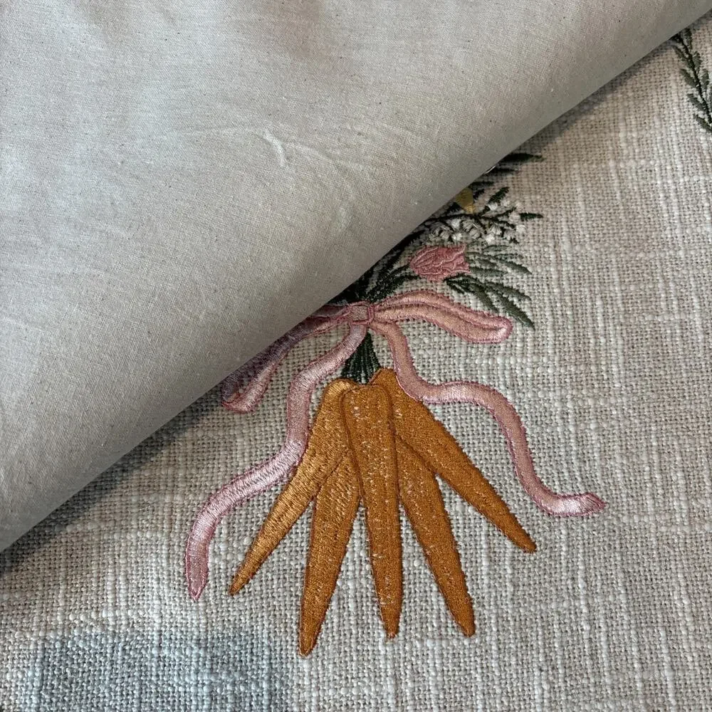 Shabby Chic Easter Embroidered Floral Carrot Placemat Set of 4 15